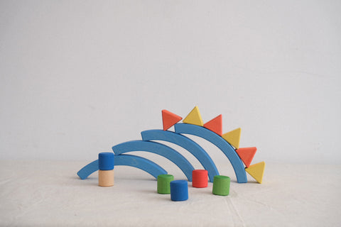 Warm Puzzle Block displayed like a mountian