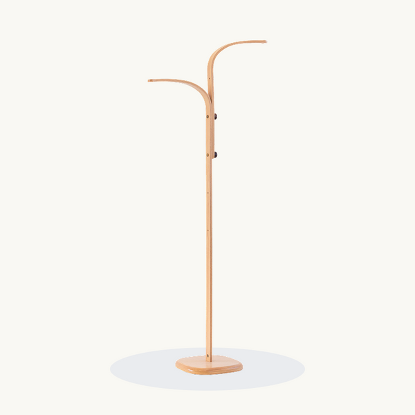 SEAGULL Mobile Hanger in natural wood with a round base and two curved hanging branches