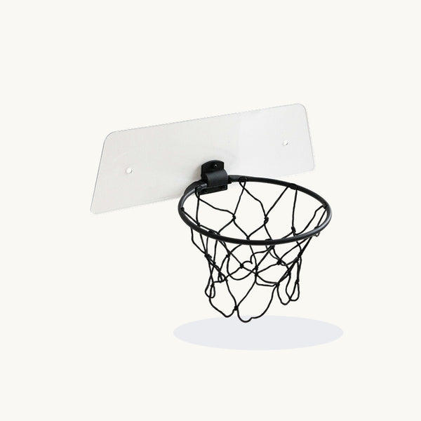 Little Basketball Hoop with clear backboard, black metal rim and black net