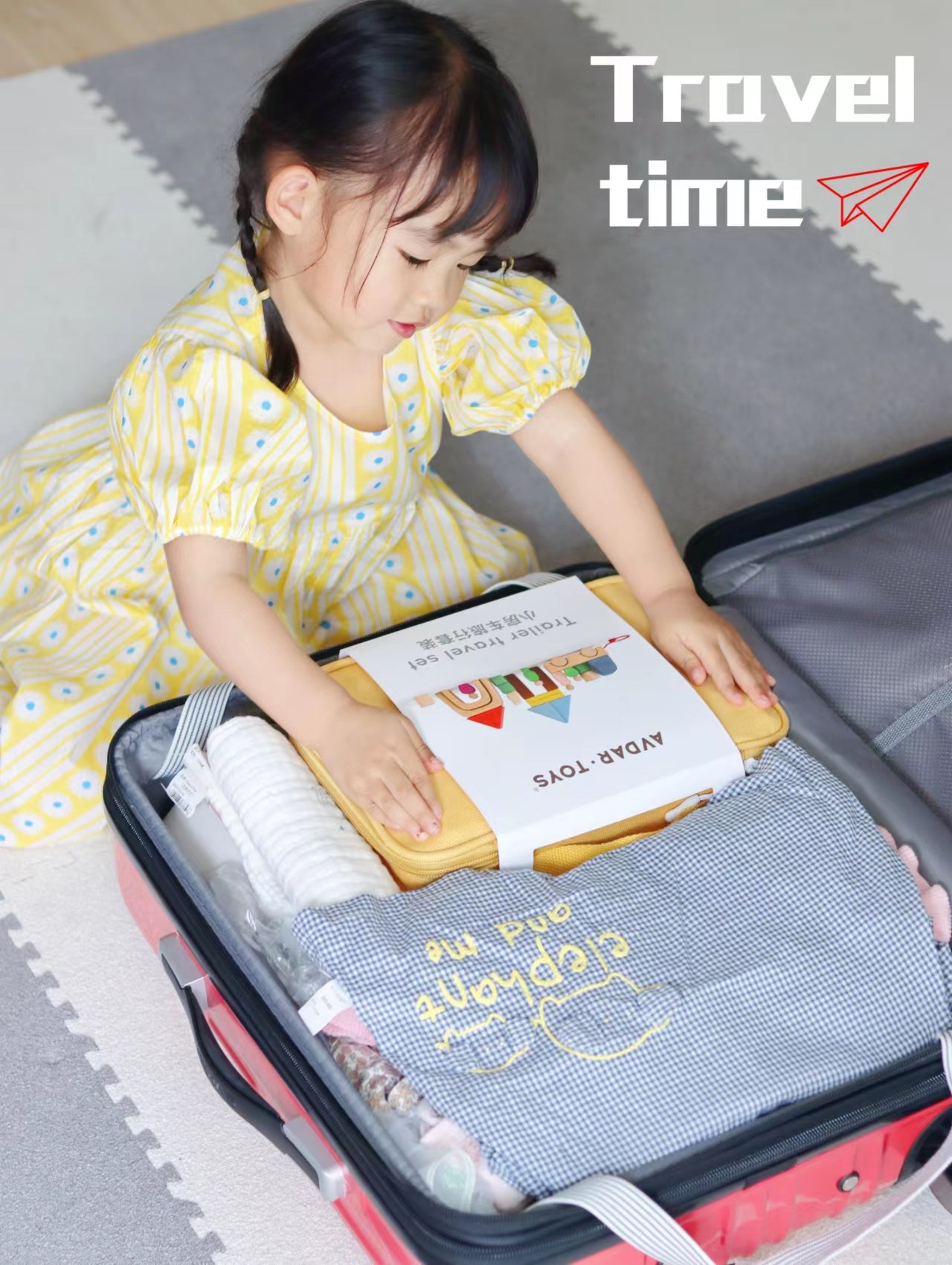 After the first 20–30 minutes of a flight or train ride, when the initial excitement fades, I pull out something new: stickers, puzzles, or a fresh toy. It feels like a gift in the middle of the journey.